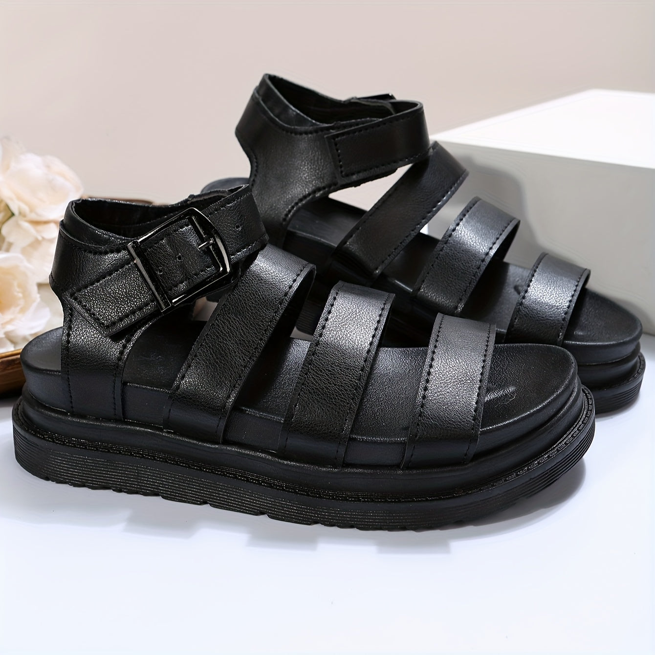 Women's Platform Sandals Ankle Strap Casual Punk Sandals