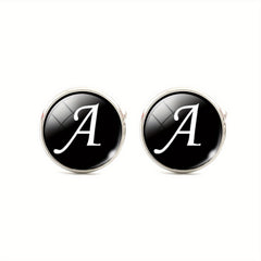 Men's Letter C Silver Cufflinks for Shirt Wedding
