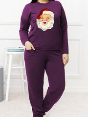 Santa Claus Print Tee & Joggers Set