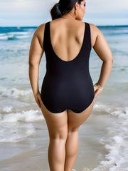Leopard Lip Print V Back One Piece Swimsuit