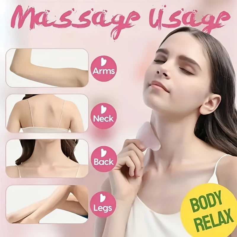 2pcs Faux Jade Double Headed Massage Stick with Facial Massage Board