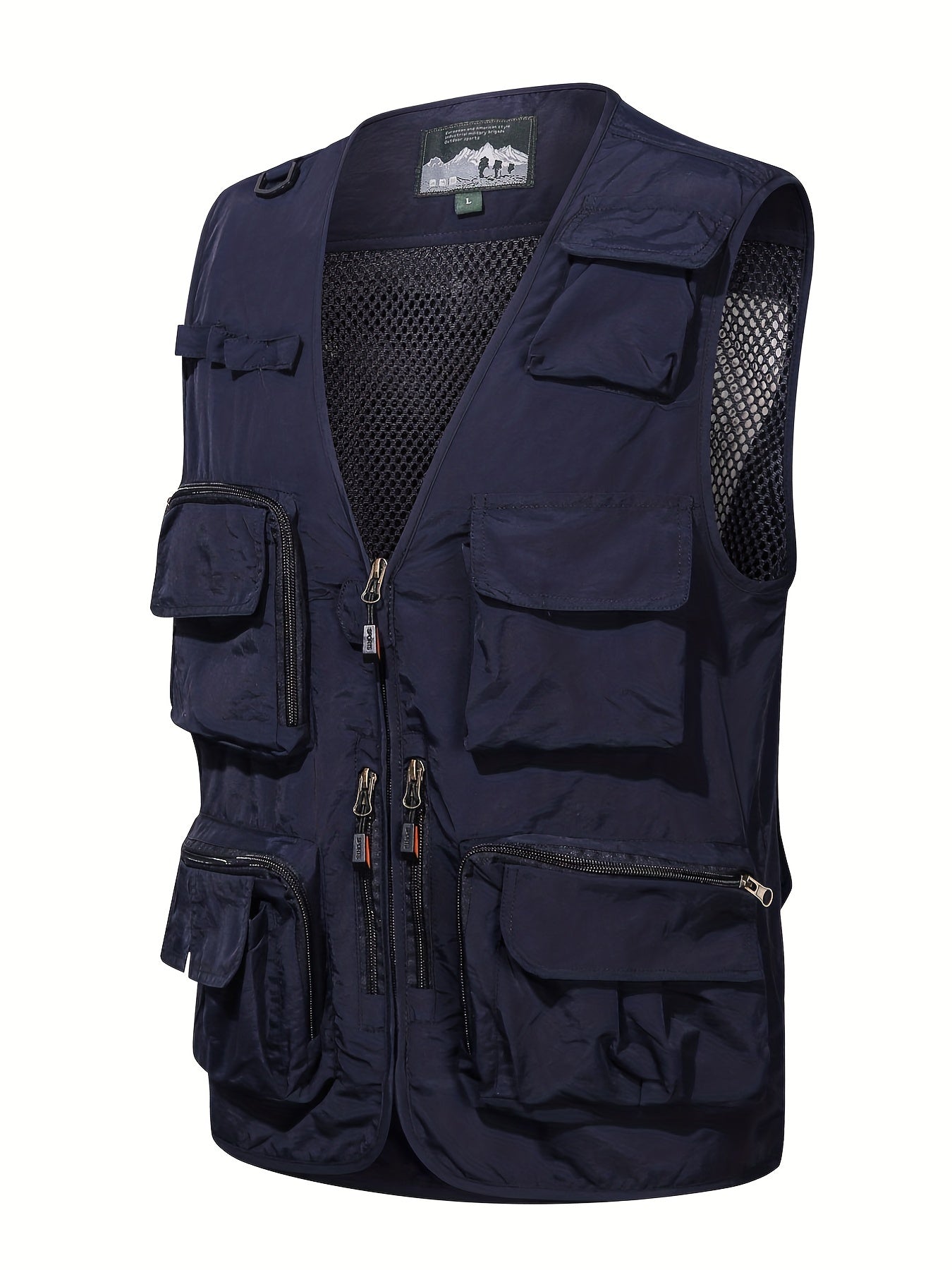 Cargo Vest Men's Casual Outwear V Neck Zip Up Vest Spring Summer