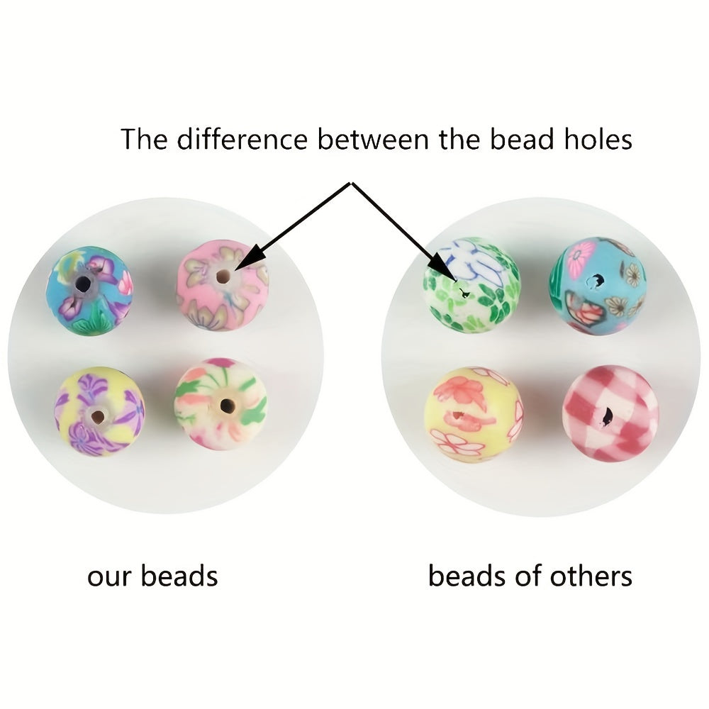 100PCS Bracelet Craft Beads Round Bulk Printing Loose Beads DIY Jewelry Making