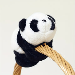 Panda Plush Toy Bracelet Soft & Stuffed Animal Wristband with Golden Accents