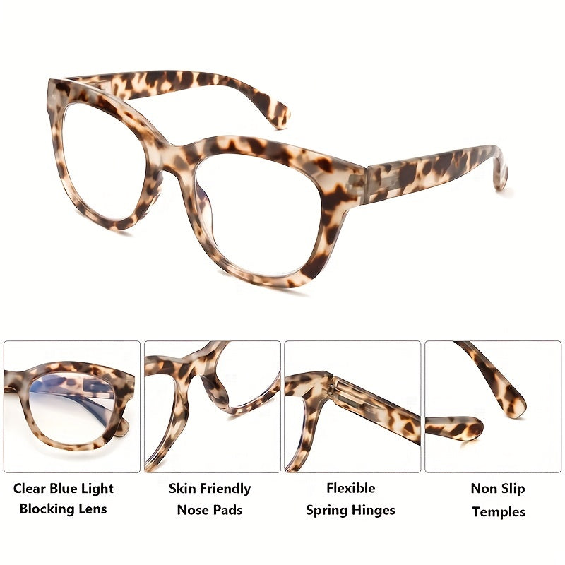 3 Pairs Reading Glasses Anti Light Reader Spring Hinge Retro + 3 Felt Pack