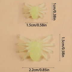 50pcs Glow Dark Halloween Spiders Festive Plastic Toys DIY Simulation Animals