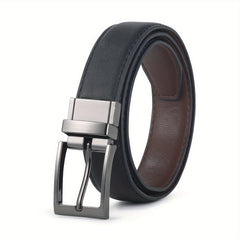 Classic PU Leather Double Sided Adjustable Waist Belt for Boys