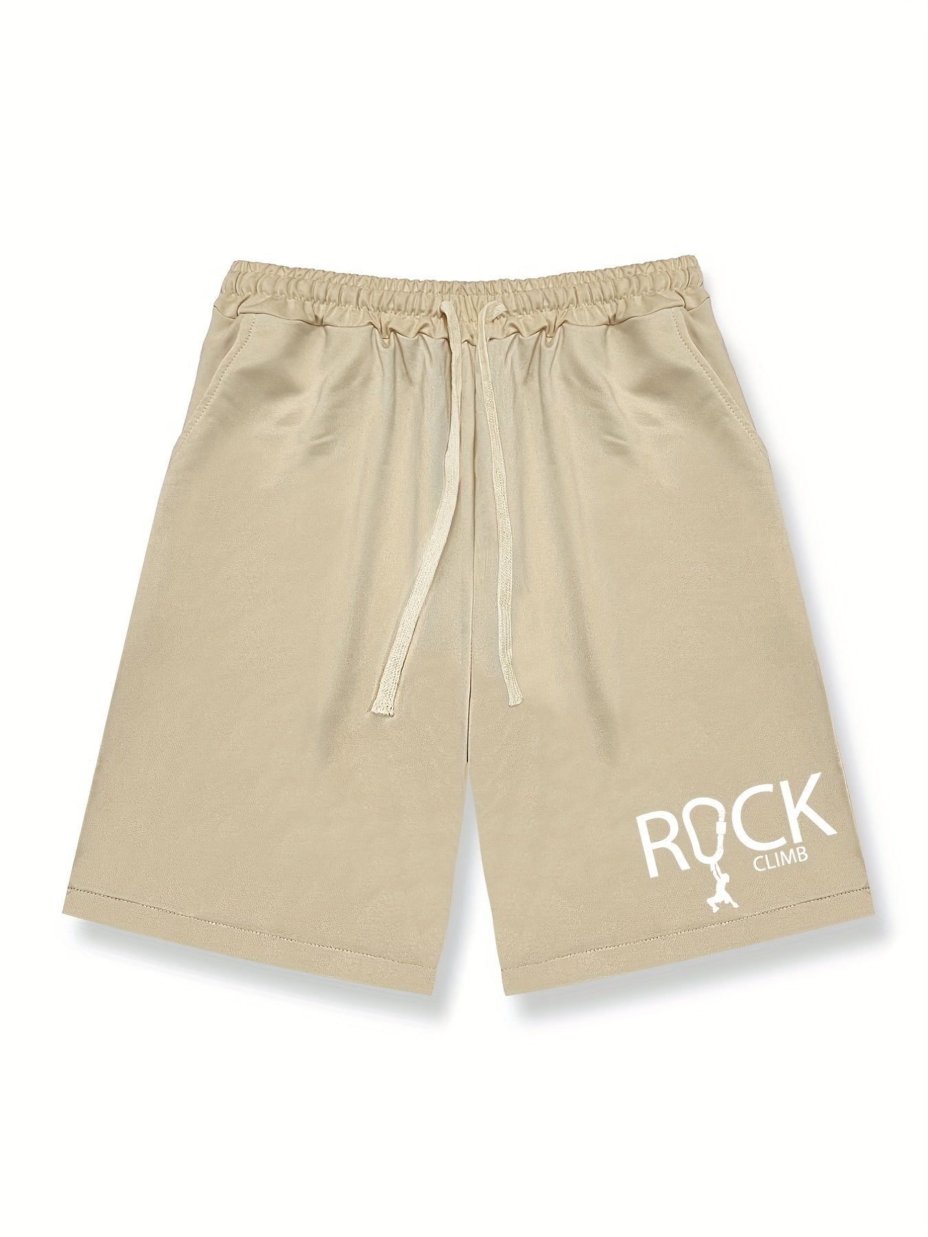 Men's Rock Climb Print Shorts Casual Stretch Drawstring Shorts