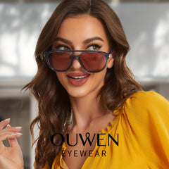 OUWEN Classic Polarized Square Aviator Sunglasses For Men Women Oversized