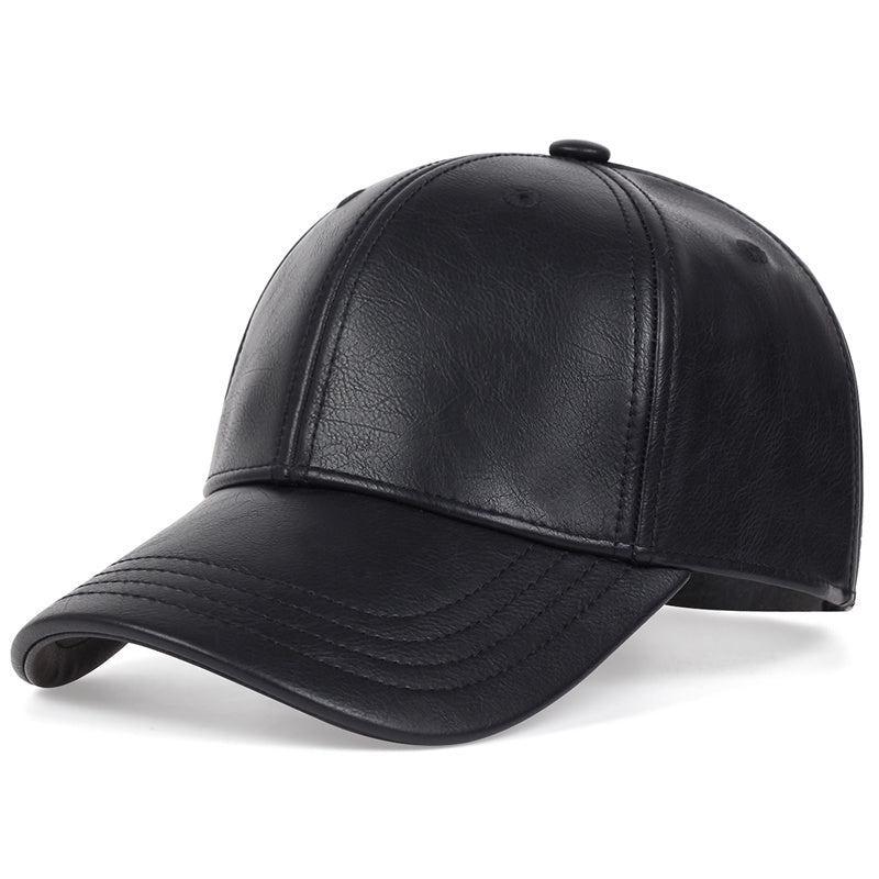 Men's Faux Leather Baseball Cap