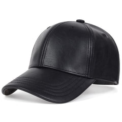 Men's Faux Leather Baseball Cap