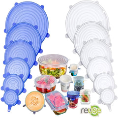 6pcs Silicone Stretch Lids Keep Food Fresh, Airtight Seal
