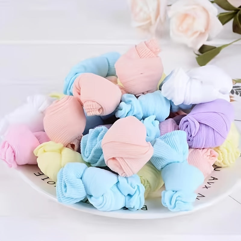 10 Pairs Girls Candy Colors Thin Socks for Spring & Summer