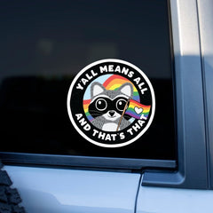 10pcs Y'all Means All Sticker Pride Car Sticker LGBTQA Equality Car Decal