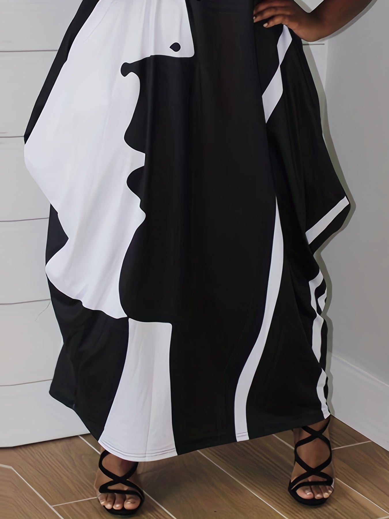 Tie Dye Print Maxi Dress Short Sleeve With Pocket