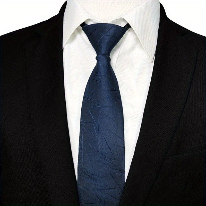 Men's Red Striped Zip Tie Professional Business Groom Groomsman