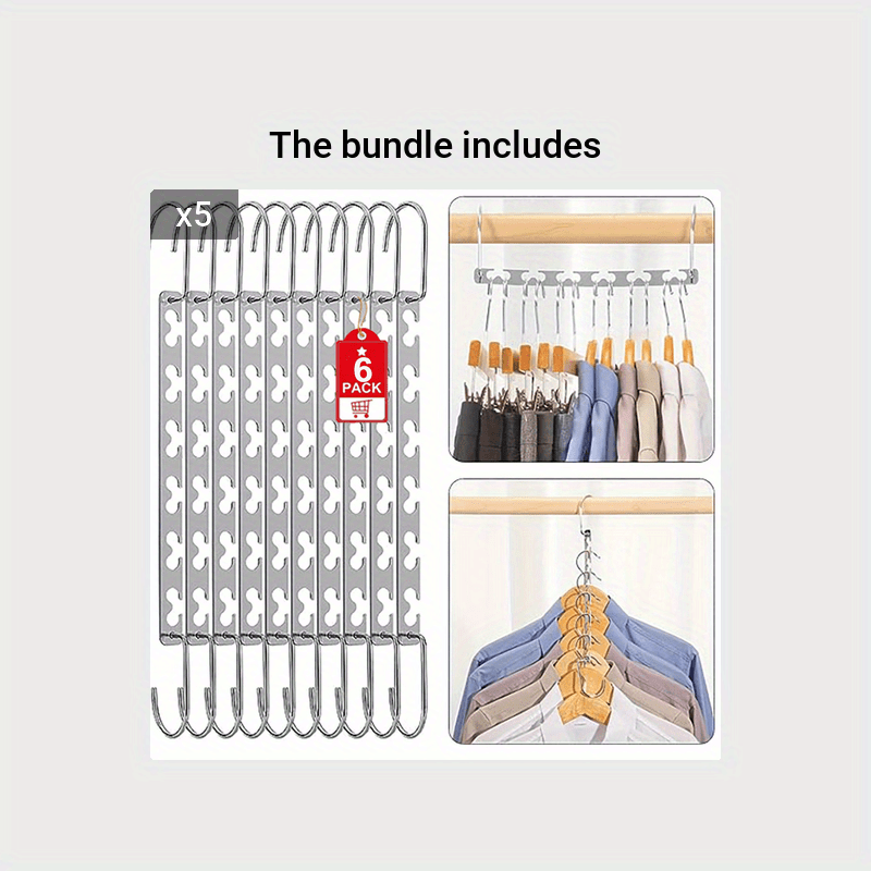 12pcs Stainless Steel Magic Hangers Closet Organizer Wardrobe Space Saving