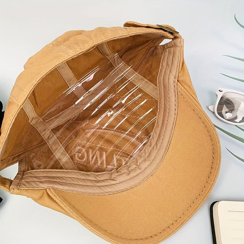 Adjustable Mens Peaked Cap With Letter Embroidery - Outdoor Sport