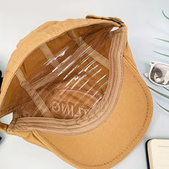Adjustable Mens Peaked Cap With Letter Embroidery - Outdoor Sport