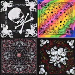 Hip Hop Skull Pattern Gradient Bandana Head Wrap