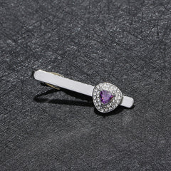 Men's Big Rhinestone Tie Clip Vintage Collar Pin