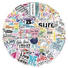 52 Inspirational Doodle Stickers Self Adhesive Waterproof for Phone Notebook