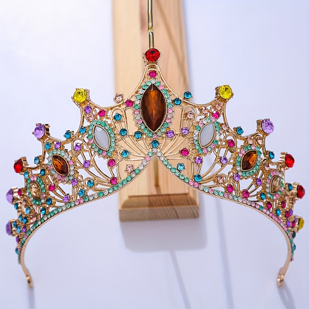 Colorful Rhinestone Crown Hairband Headband Bridal Wedding Party Favor