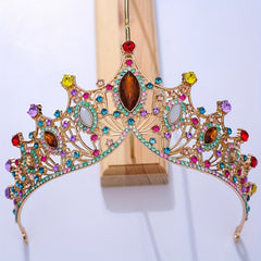 Colorful Rhinestone Crown Hairband Headband Bridal Wedding Party Favor