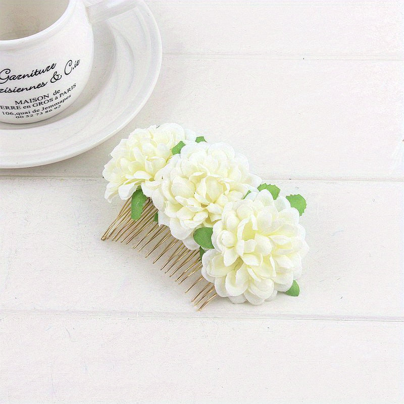 Flower Hair Comb Bridal Hair Comb Side Comb Floral Hair Accessories For Wedding