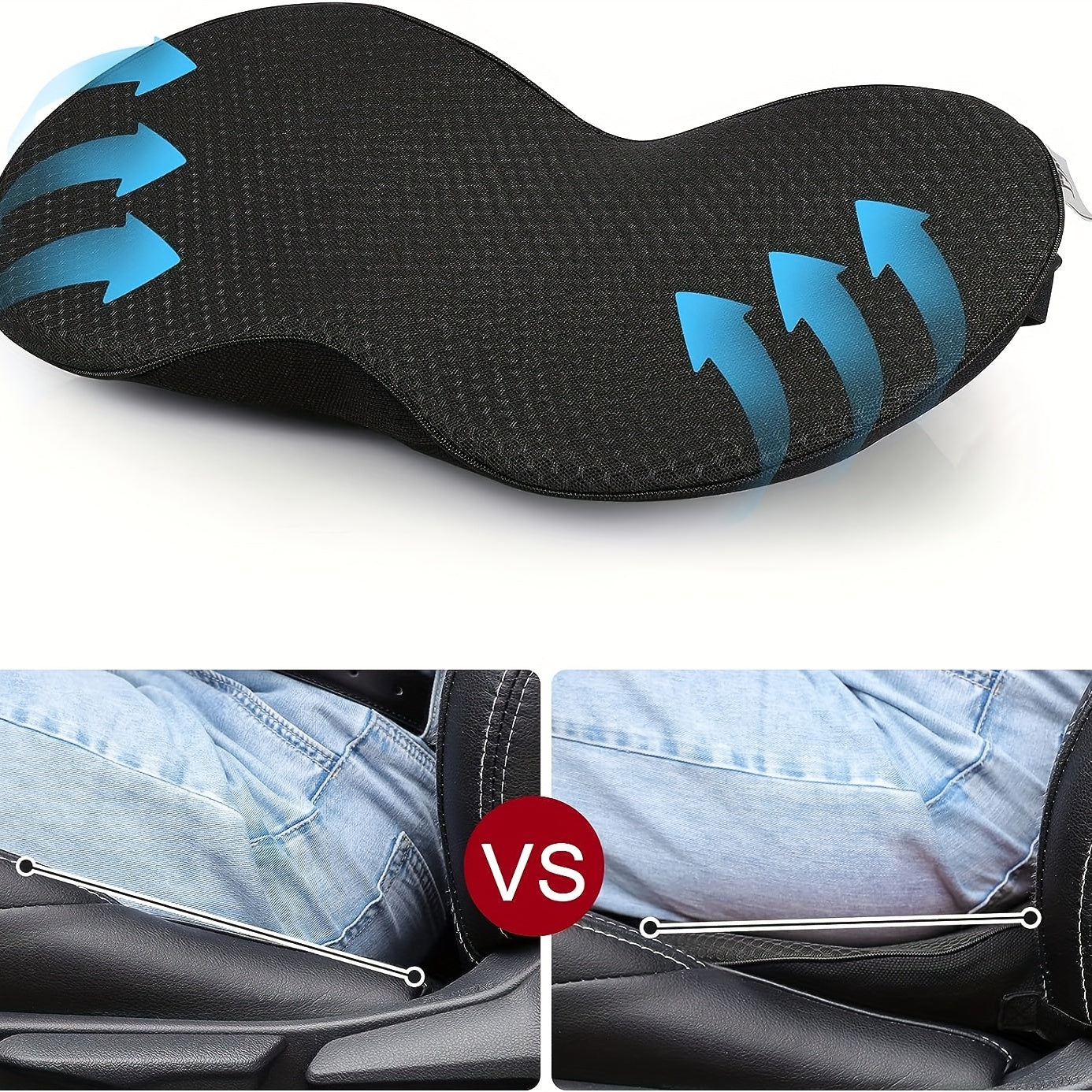 Memory Foam Car Lower Back Support Pad Lumbar Pillow for Back Relief
