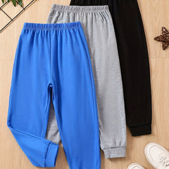 3pcs Boys Casual Comfortable Active Sweatpants Jogger Sports Pants