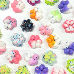 Colorful Rainbow Cat Paw Squeeze Toys Soft Finger Friendly for Kids & Adults