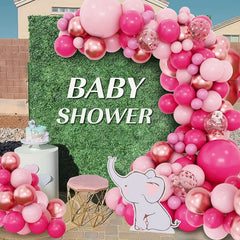 164pcs Pink Latex Balloons Rose Golden Balloon Arch Set