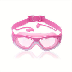 Children's Waterproof Anti-fog Swimming Goggles with Earplugs