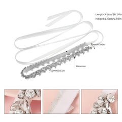 Leaf Rhinestone Bridal Belt Wedding Waist Chain Sash Beaded Handcrafted