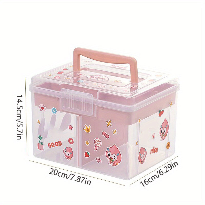 Girly Heart Desktop Storage Box With Adjustable Compartments