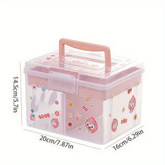 Girly Heart Desktop Storage Box With Adjustable Compartments
