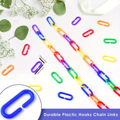Rainbow Plastic Chain Links for Birds DIY C Clips Hooks and Swing Climbing Toys