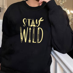 Arrow Letter Print Long Sleeve Top