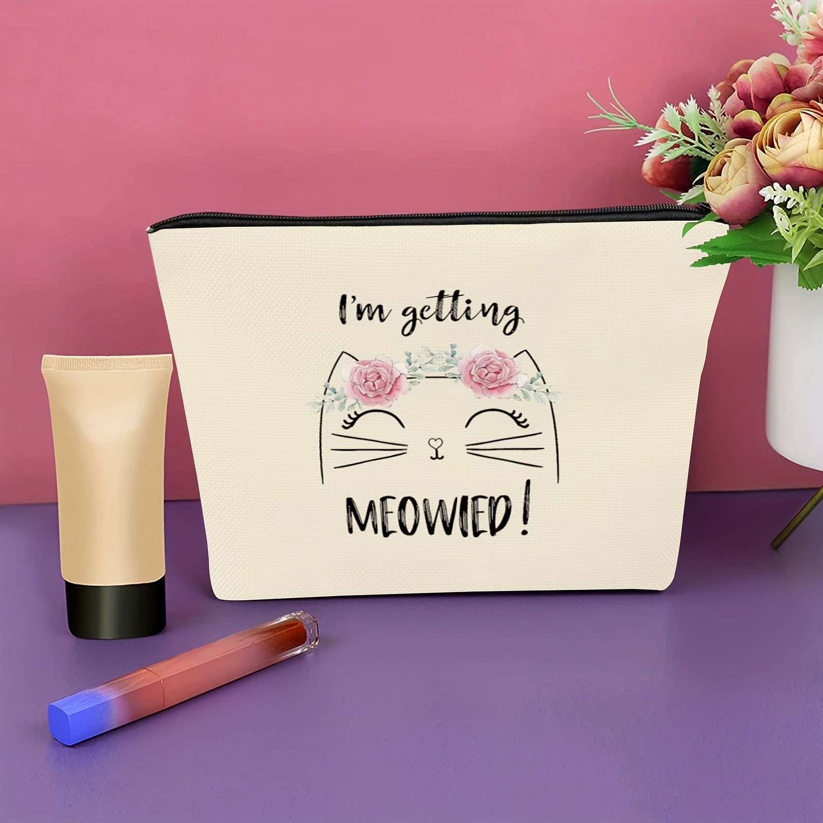 Meowied Makeup Bag Funny Engagement Gift for Bride
