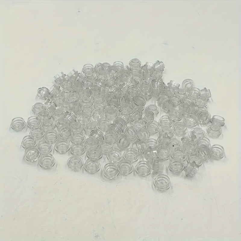 200pcs Transparent Building Blocks Set 1x1 Hole for Pixel Art & Car Lights