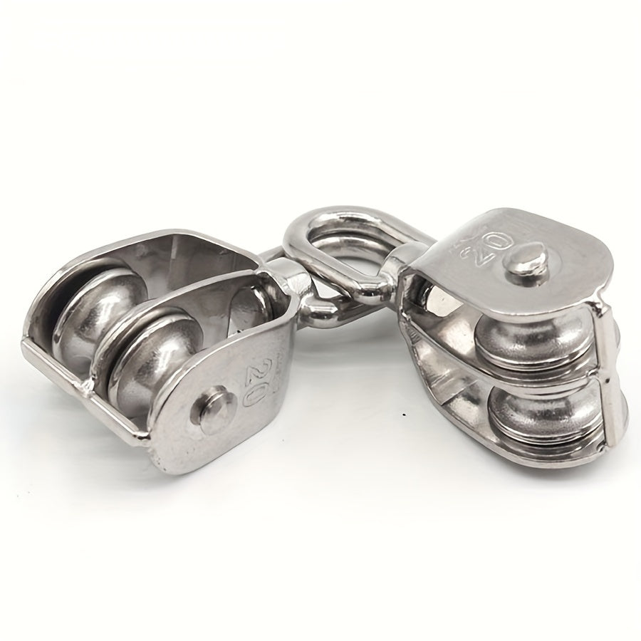 304 Stainless Steel Lifting Pulley Fixed Pulley Single/Double Wheel Hook Tool