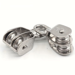 304 Stainless Steel Lifting Pulley Fixed Pulley Single/Double Wheel Hook Tool
