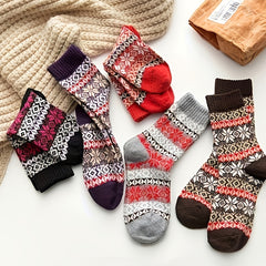 5 Pairs Geometric Pattern Mid Tube Socks for Women