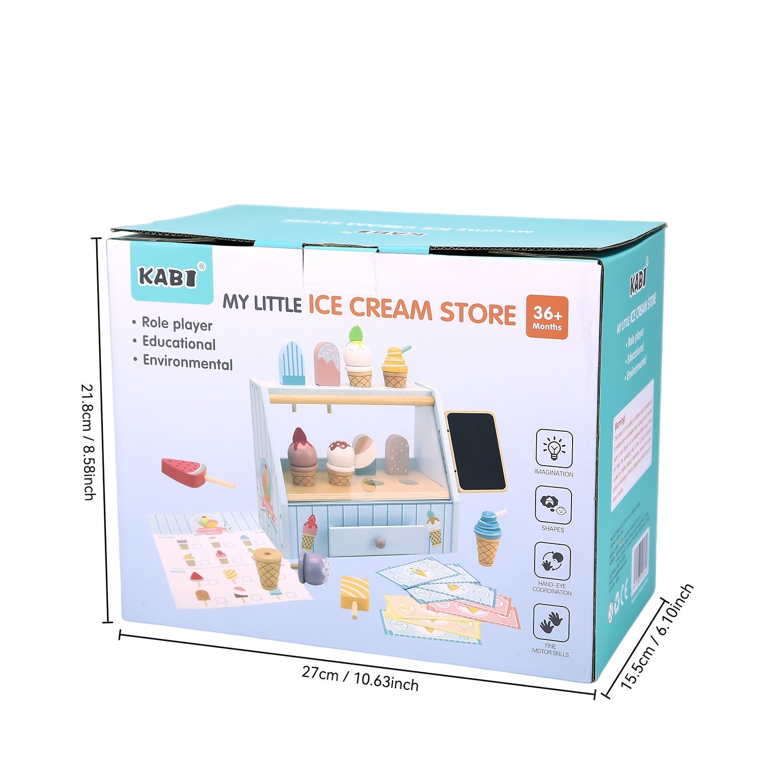 Wooden Ice Cream Shop Dessert Counter Toy for Kids