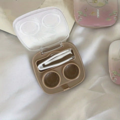 Print Lens Cases Travel Lens Box With Tweezers Remover Tool