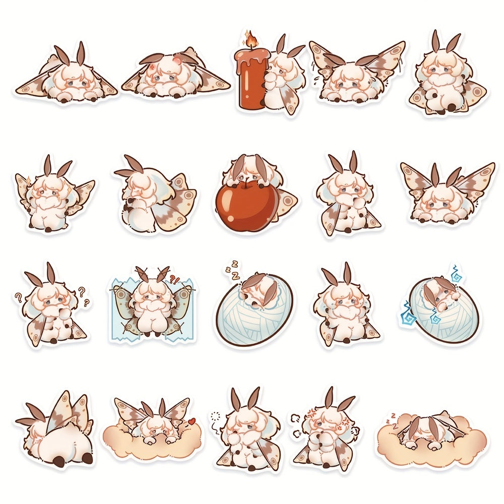 40pcs Cartoon Moth Stickers Laptop Phone Skateboard