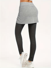 Colorblock Drawstring Skirt Pants Casual Slim Pants for Women