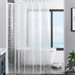 PEVA 3D Cobblestone Shower Curtain Waterproof Mold Resistant with Metal Eyelets