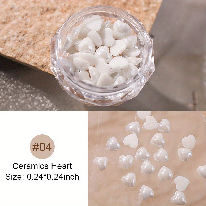 Heart Shaped Nail Charms Crystal Rhinestones Nail Art Decorations